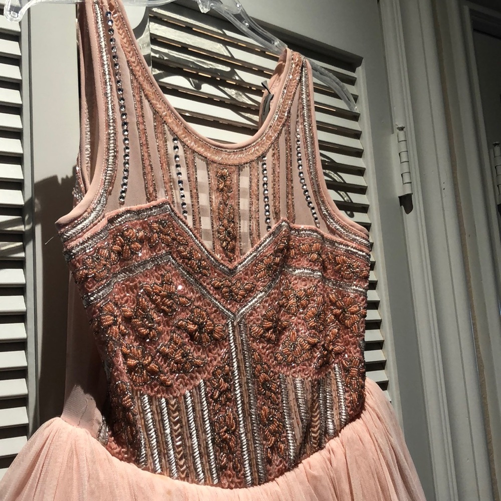 Pink Beaded bodice dress!